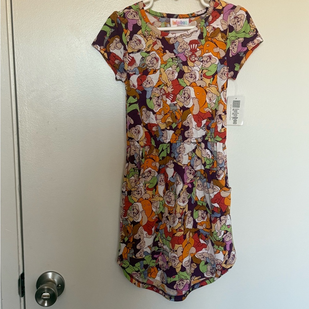 Colorful Kids Dress with Snow White print
